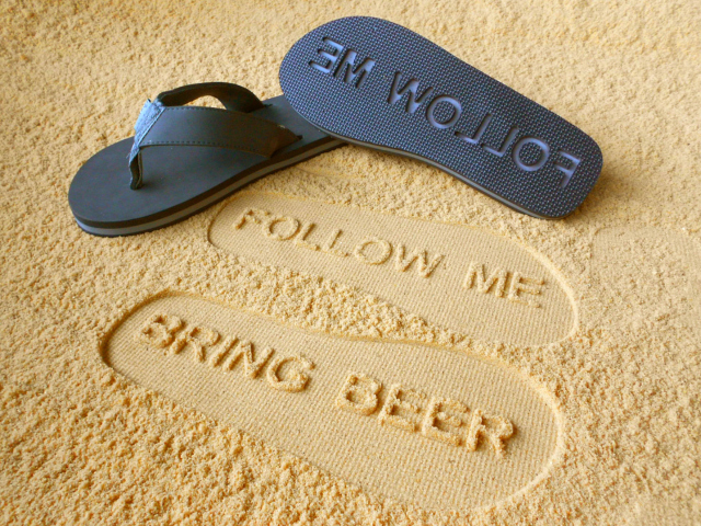 Follow Me Bring Beer sandals