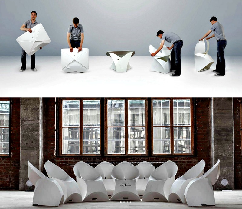 Origami Flux Chair Folds Completely Flat - GetdatGadget