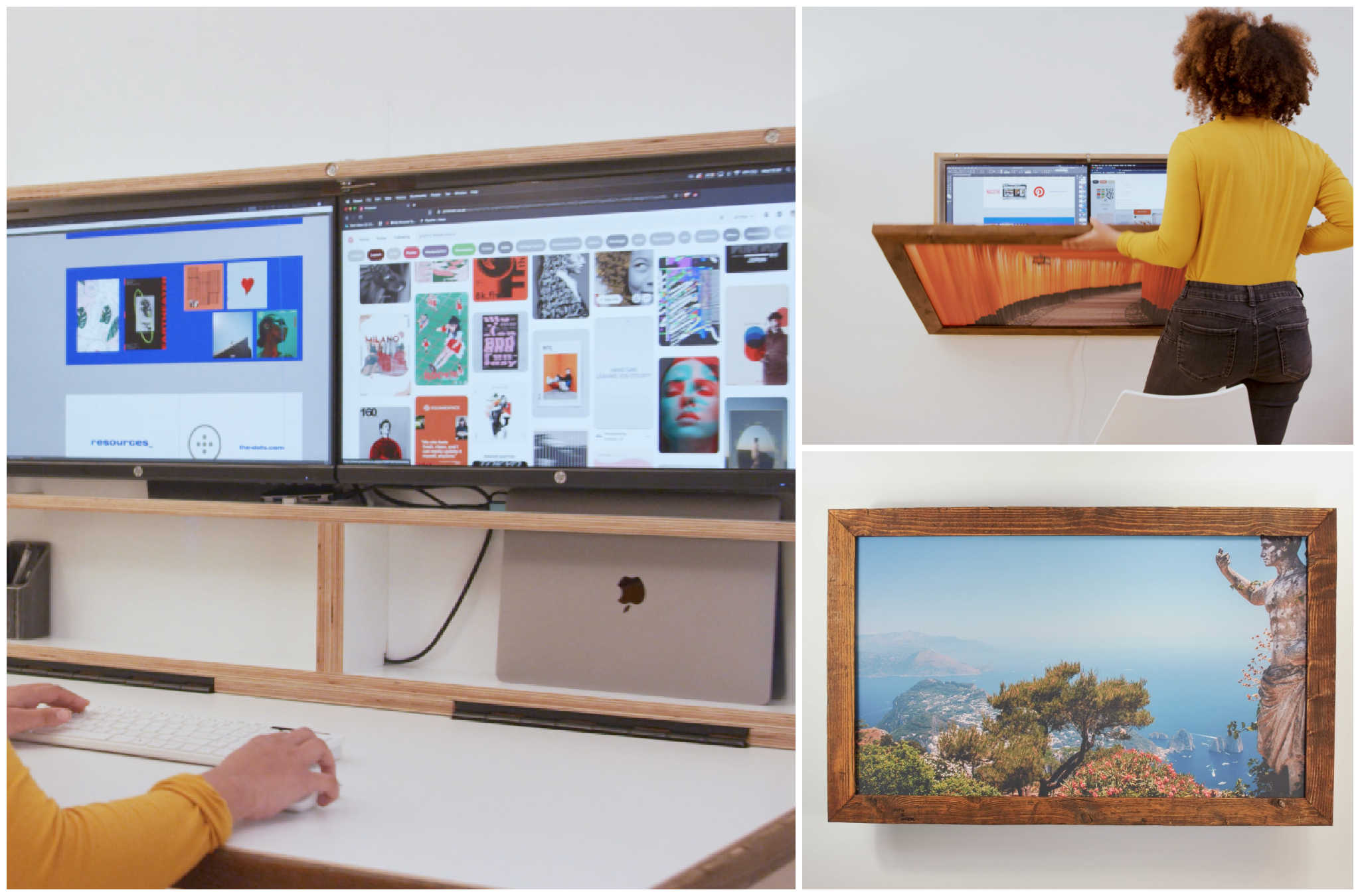 DropTop The WFH Desk that hides Behind an Art Frame GetdatGadget